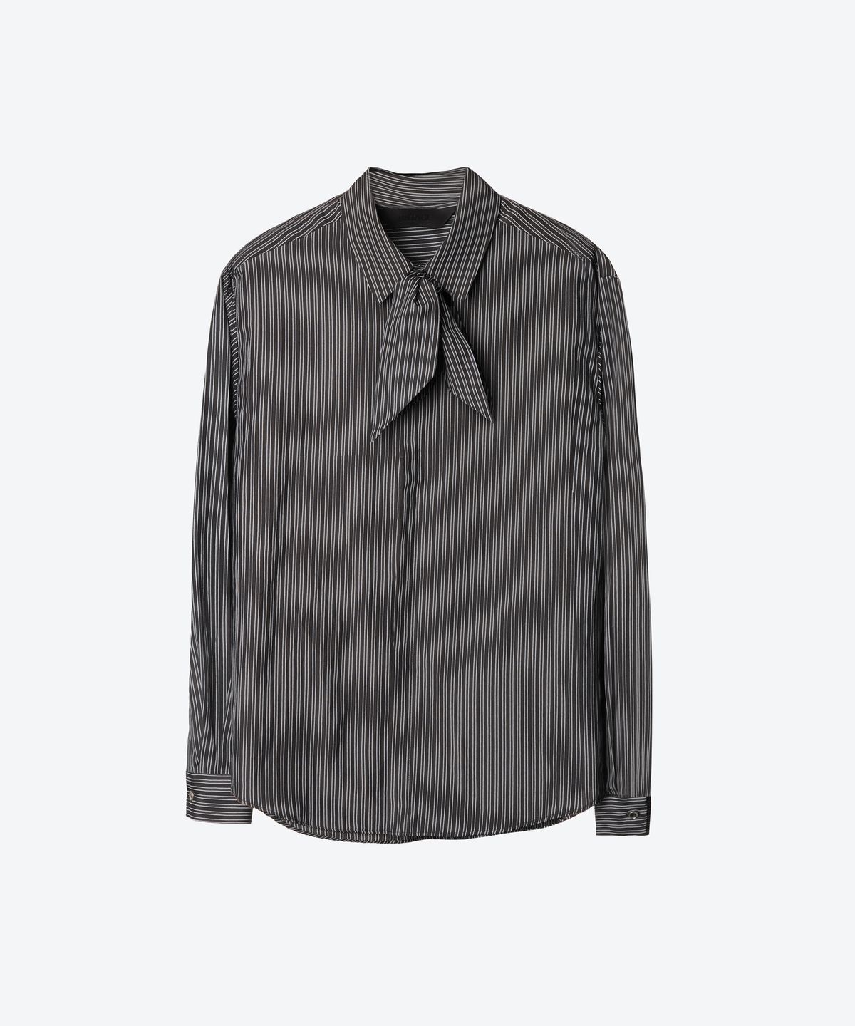 언티지(UNTAGE) 코튼 스트라이프 셔츠[Black(UNISEX)]_UTS-FS56