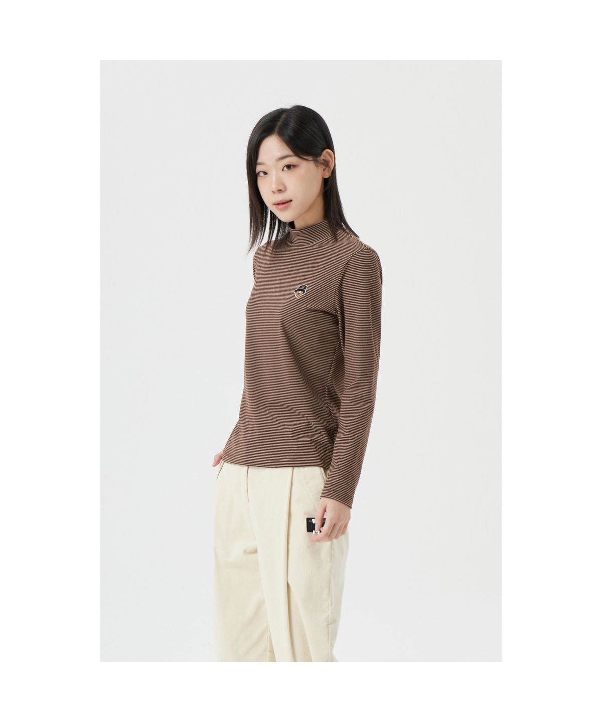 골든베어(GOLDEN BEAR) (W) Stripe Turtle Neck T-shirt G5TAW25851BRX