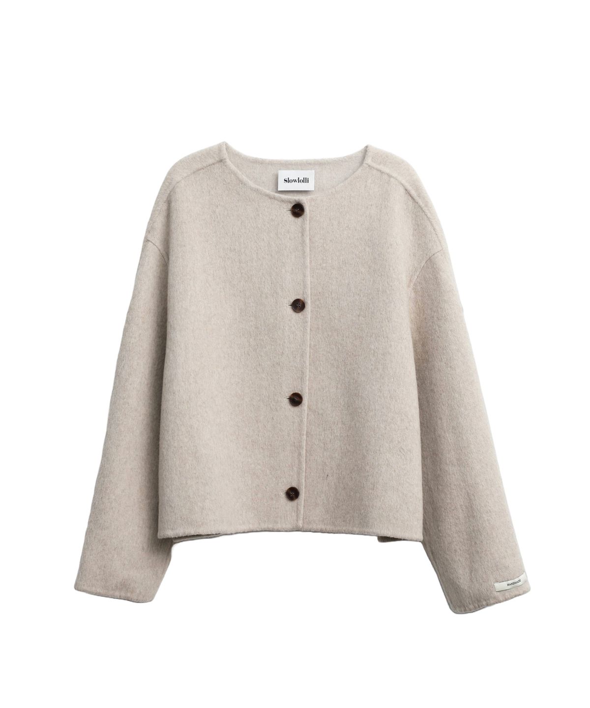 슬로우롤리(SLOWLOLLI) Handcrafted buttoned half coat_3 Colors