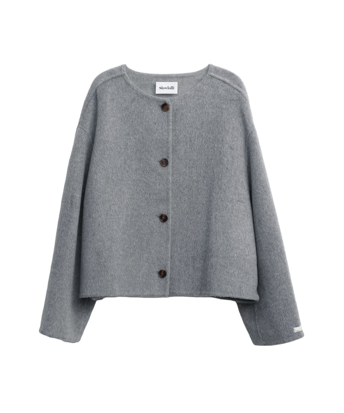 슬로우롤리(SLOWLOLLI) Handcrafted buttoned half coat_3 Colors