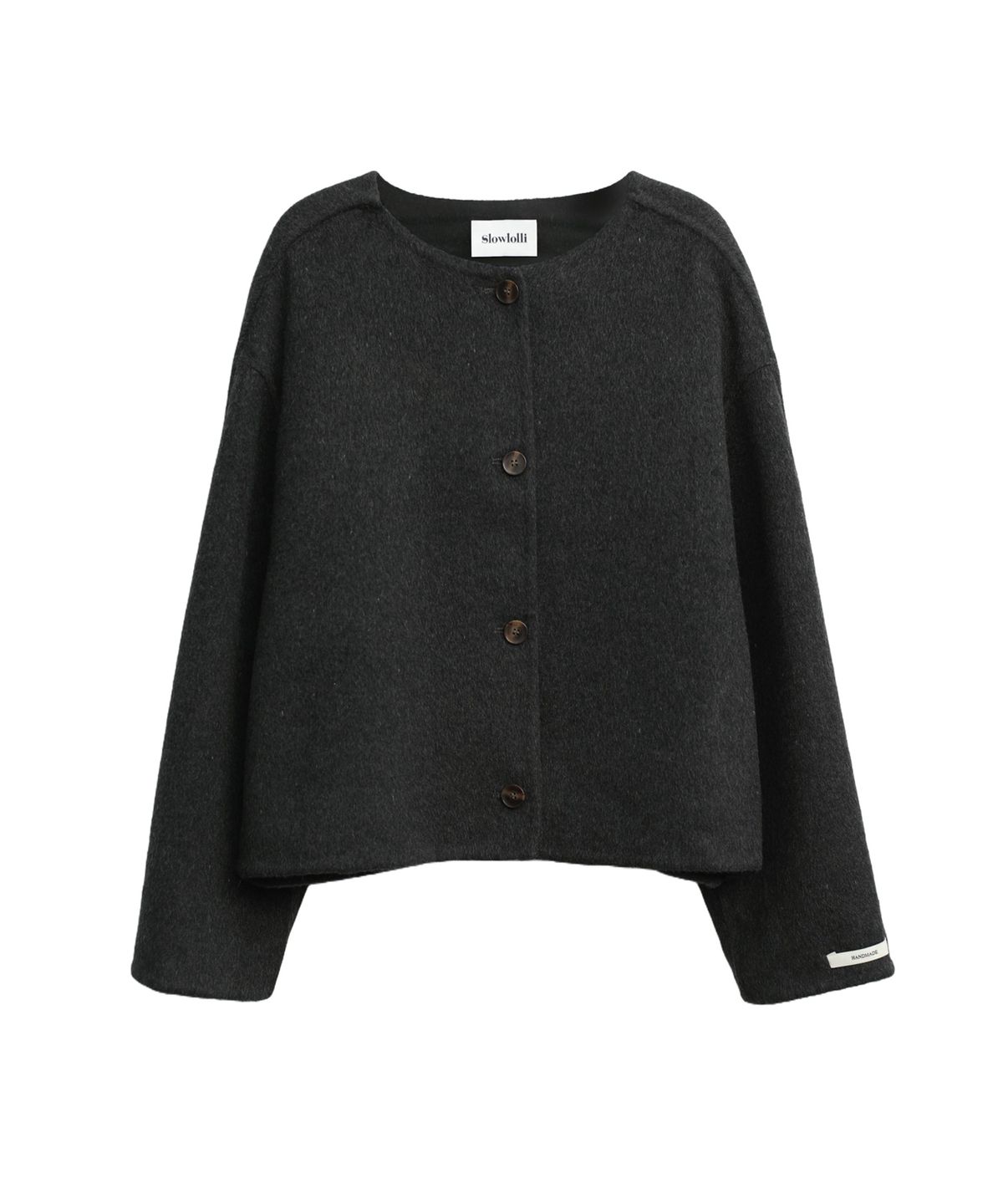 슬로우롤리(SLOWLOLLI) Handcrafted buttoned half coat_3 Colors