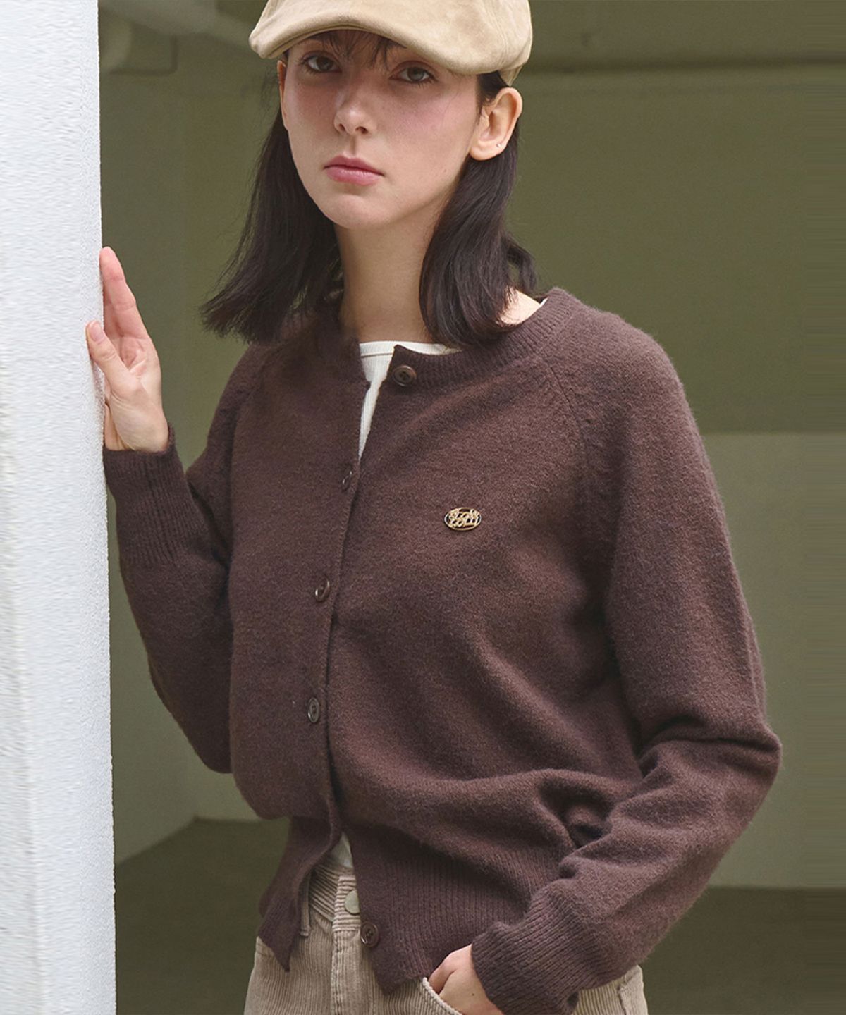 슬로우롤리(SLOWLOLLI) Comfort button knit cardigan_3 Colors