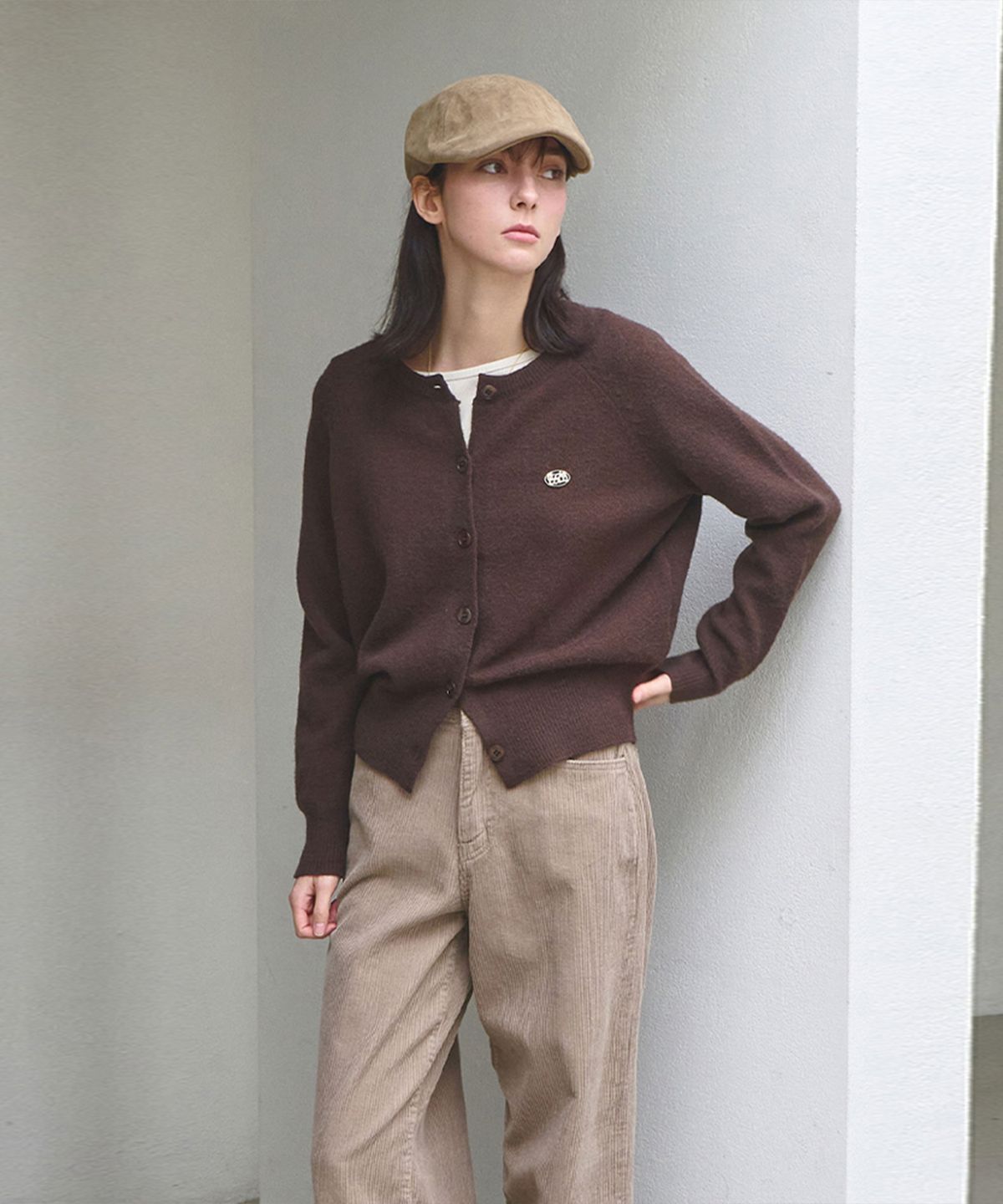 슬로우롤리(SLOWLOLLI) Comfort button knit cardigan_3 Colors