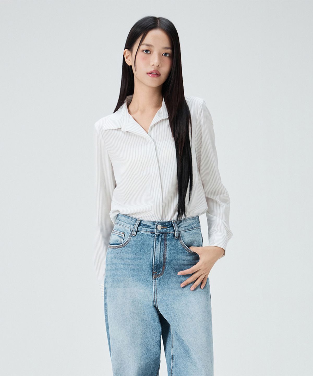 미쏘(MIXXO) [에센셜] 링클프리 블라우스_MIWBLG910A