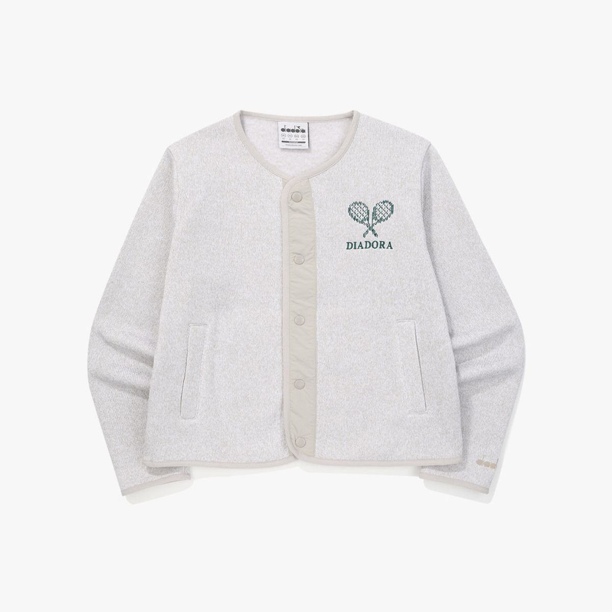 디아도라(diadora) 브러쉬드 코지 가디건 우먼 WHITE