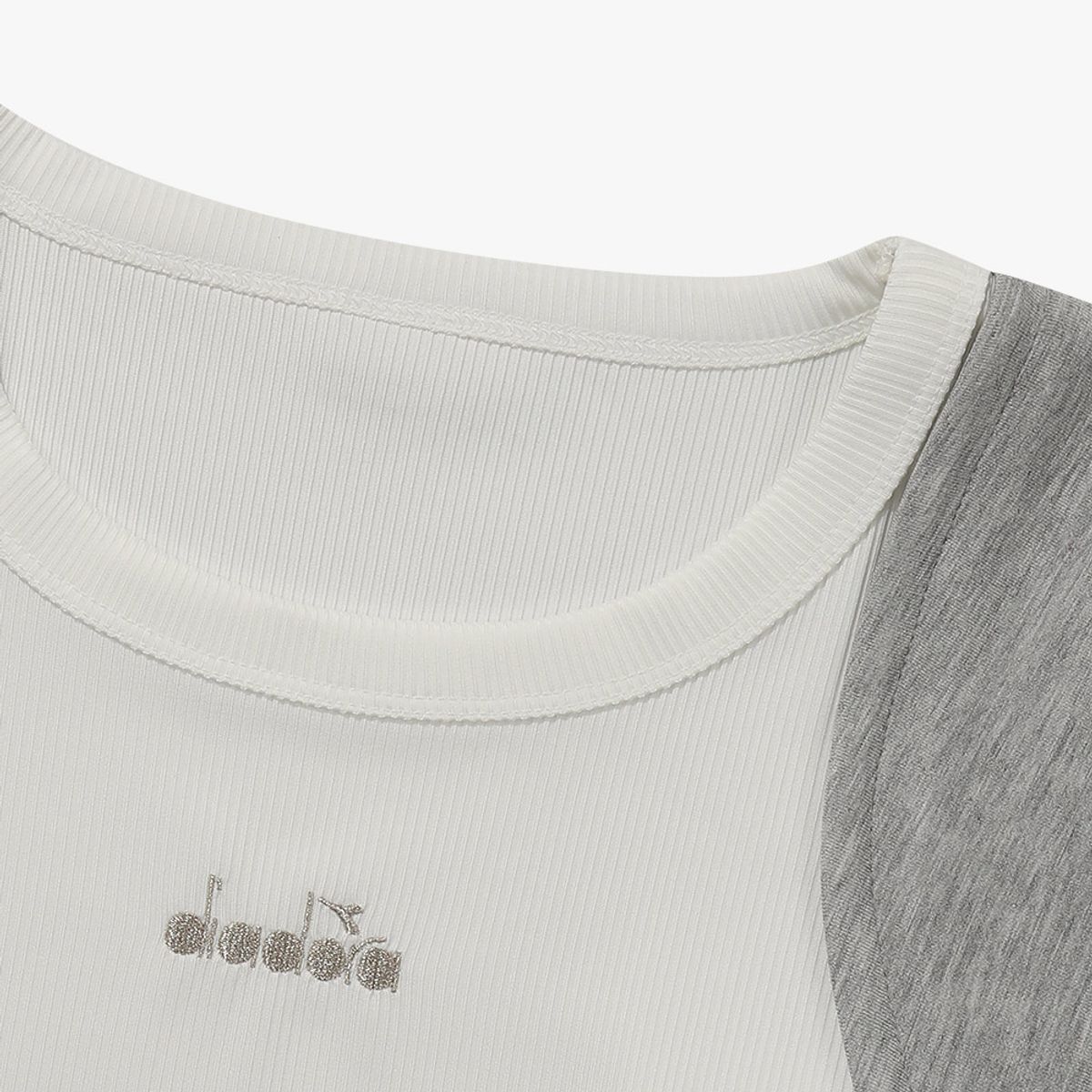 디아도라(diadora) 크로스코트 볼레로형 골지 티셔츠 MELANGE GREY