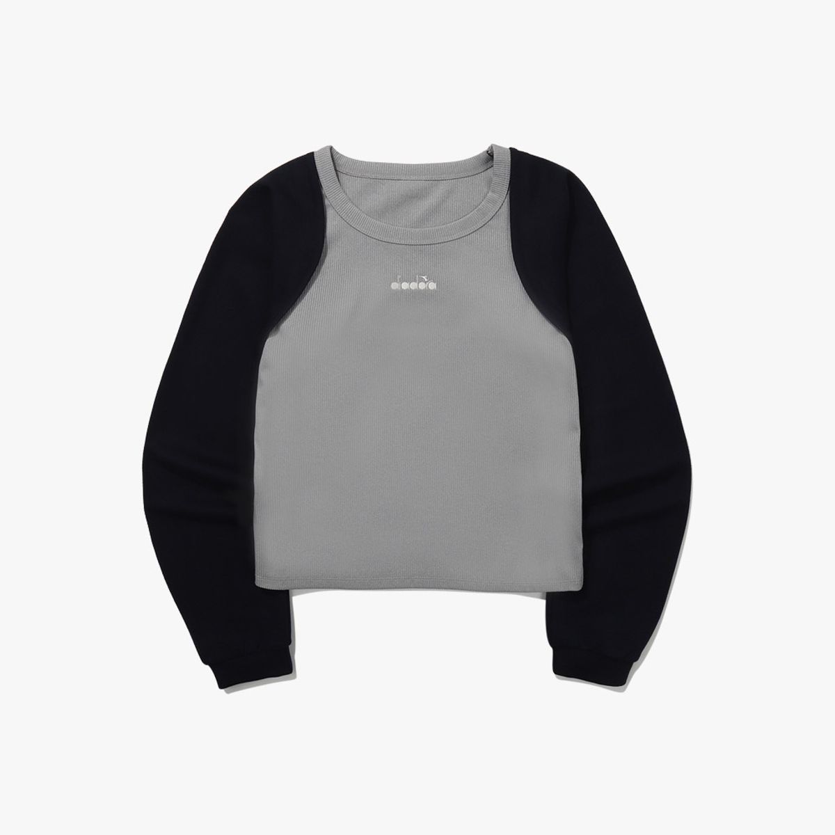 디아도라(diadora) 크로스코트 볼레로형 골지 티셔츠 NAVY
