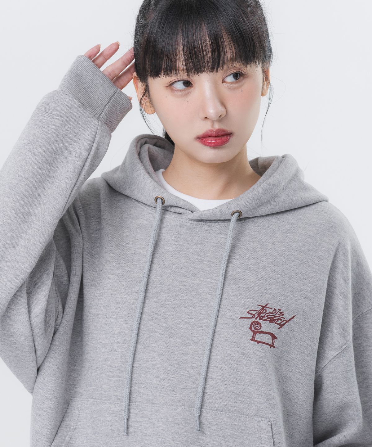 앨빈클로(ALVINCLO) DISTRESSED 크롭 레귤러핏 후드티 AVH318 (3 COLOR)