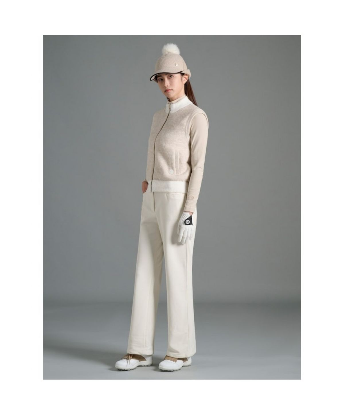빈폴골프(BEANPOLE GOLF) 여성 방풍 풀집 베스트 - 베이지