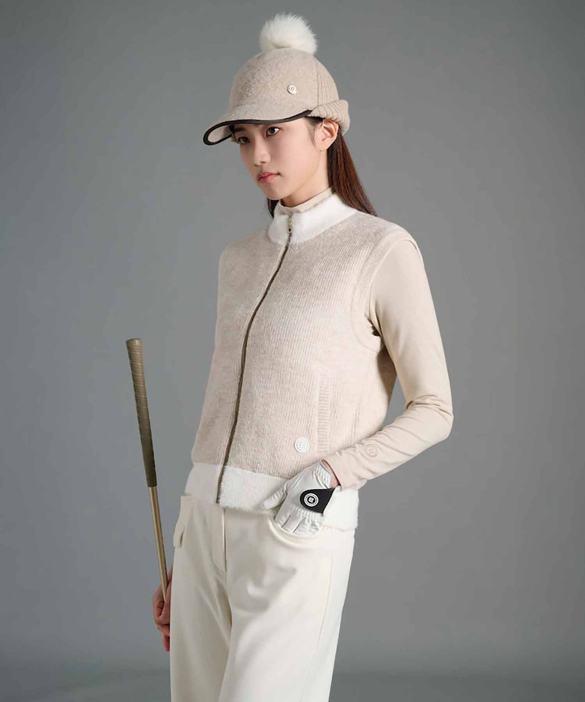 빈폴골프(BEANPOLE GOLF) 여성 방풍 풀집 베스트 - 베이지