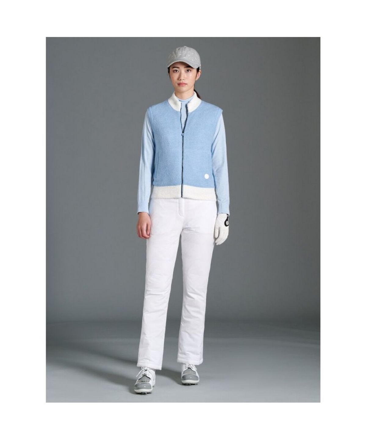 빈폴골프(BEANPOLE GOLF) 여성 방풍 풀집 베스트 - 스카이 블루