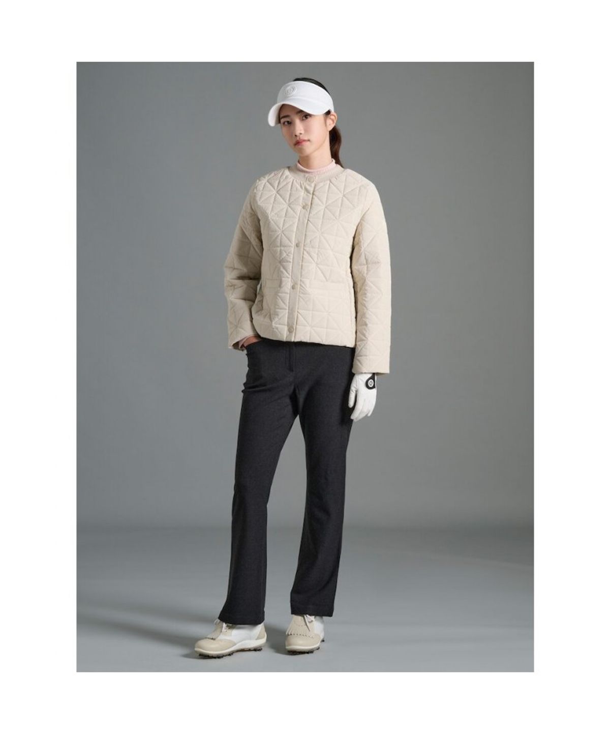빈폴골프(BEANPOLE GOLF) 여성 퀼팅 점퍼 - 베이지