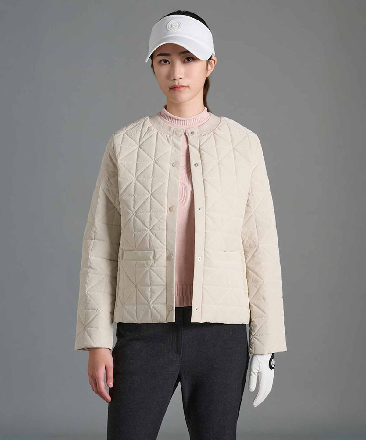 빈폴골프(BEANPOLE GOLF) 여성 퀼팅 점퍼 - 베이지