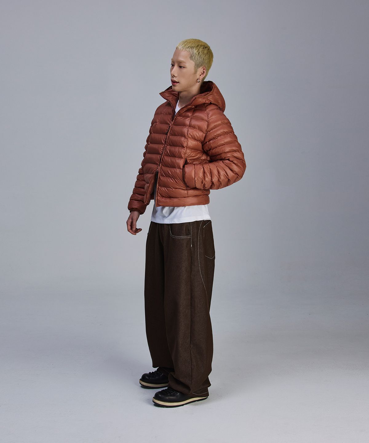 스켈리웩(SCALLYWAG) 라이트 웨이트 패딩 후드 자켓[딥오렌지]