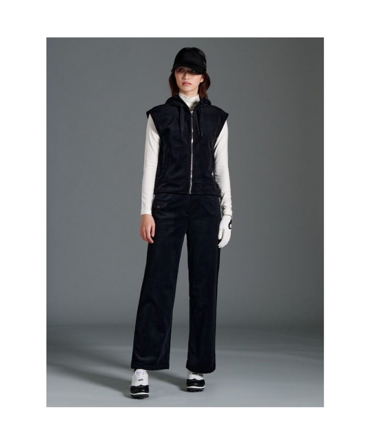 빈폴골프(BEANPOLE GOLF) 여성 코듀로이 베스트 - 블랙