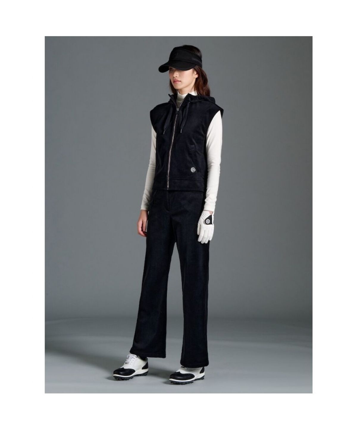 빈폴골프(BEANPOLE GOLF) 여성 코듀로이 베스트 - 블랙