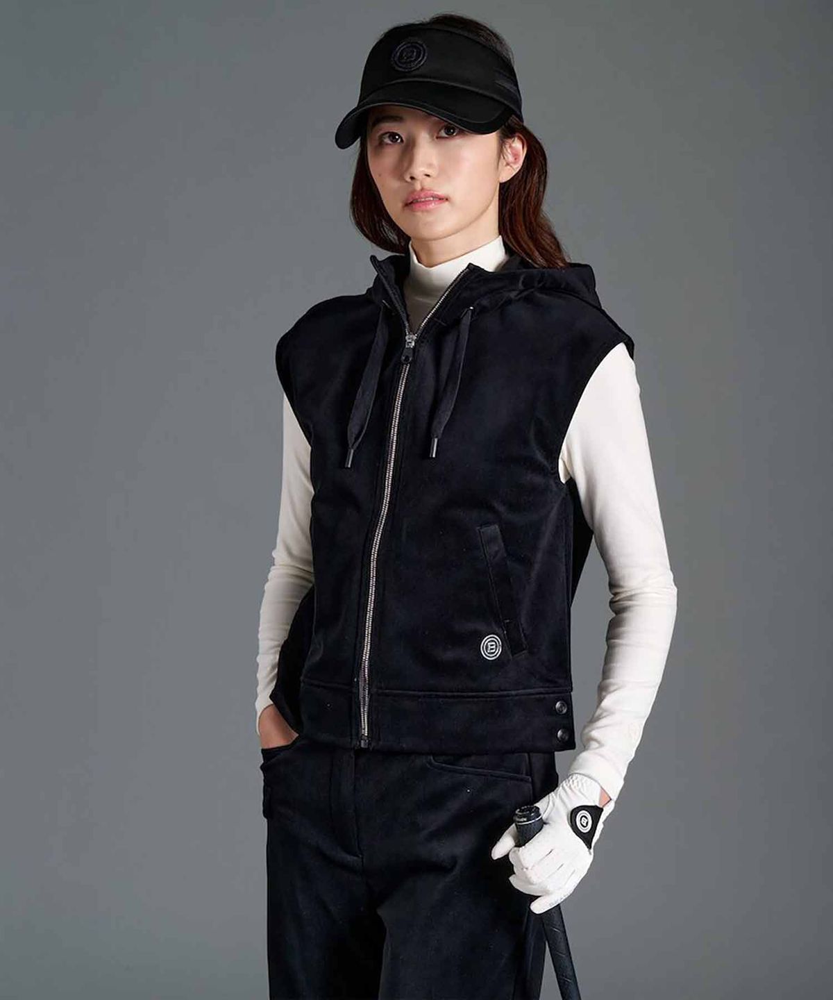 빈폴골프(BEANPOLE GOLF) 여성 코듀로이 베스트 - 블랙
