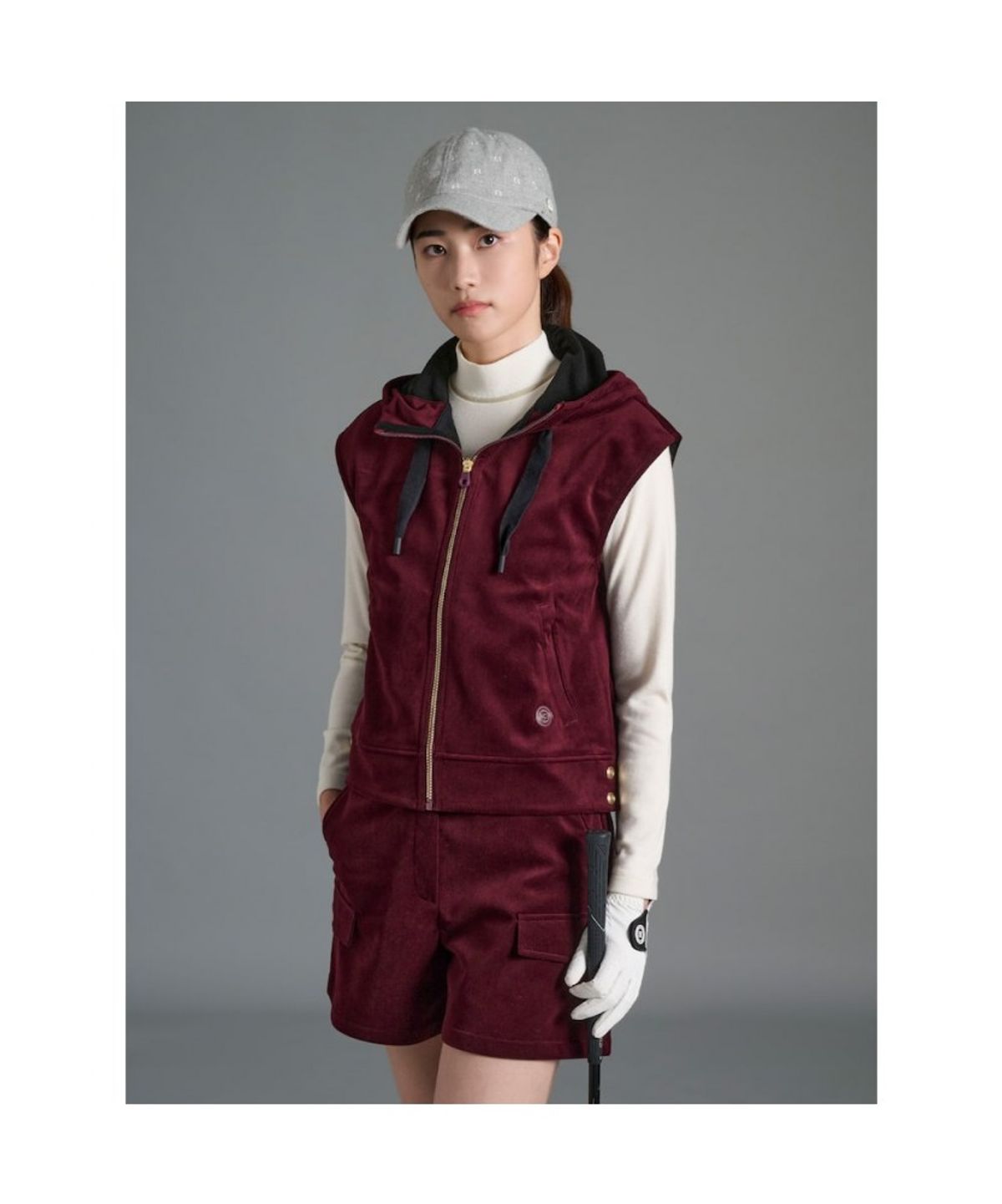 빈폴골프(BEANPOLE GOLF) 여성 코듀로이 베스트 - 와인