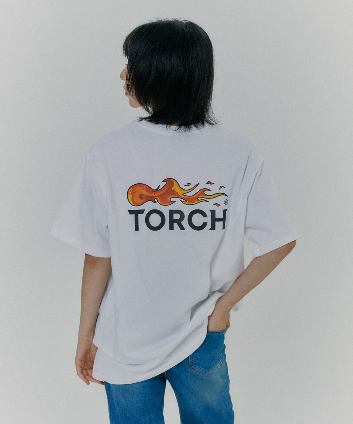 토치(TORCH) TORCH BASIC LOGO T-SHIRTS ［WHITE］