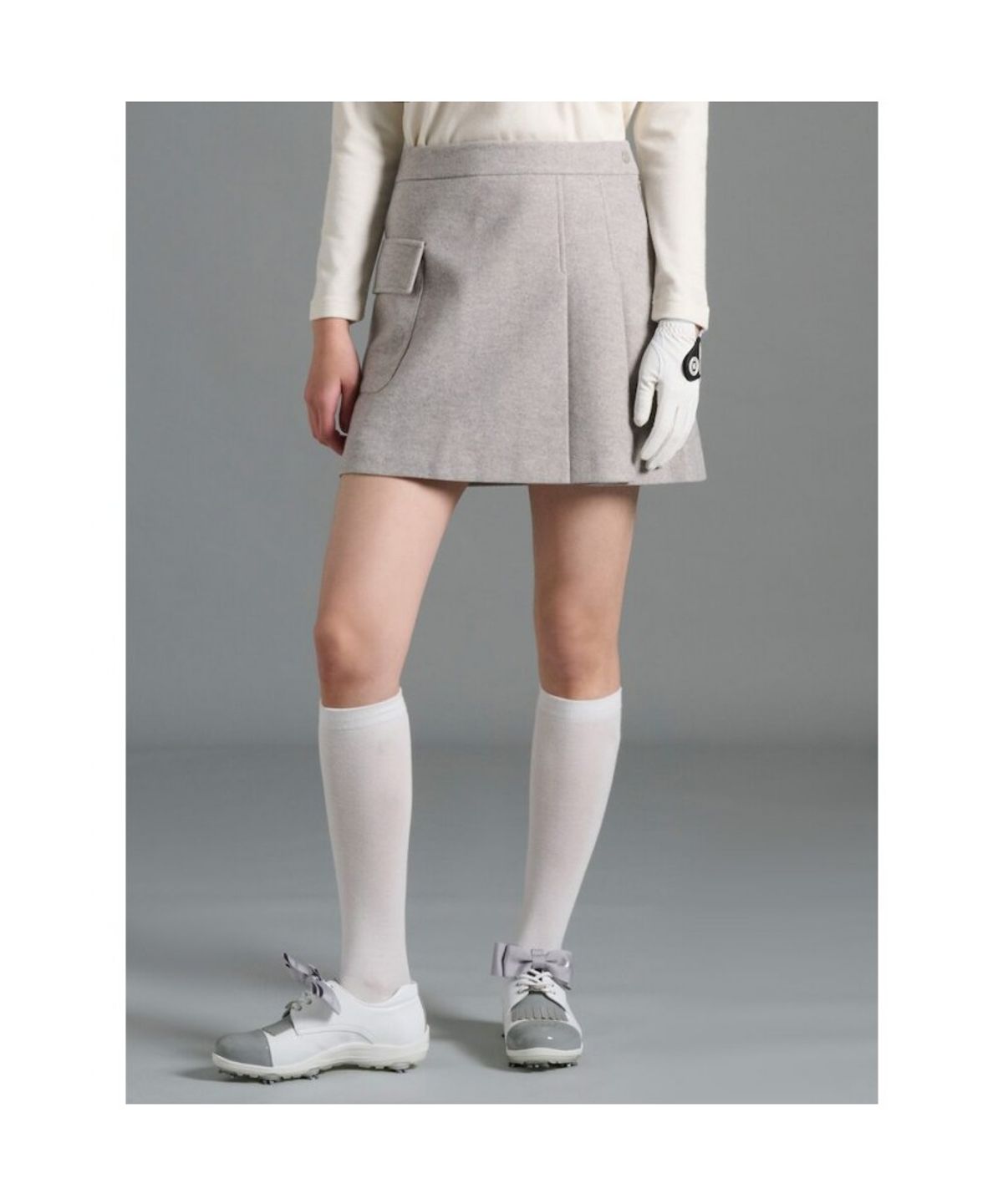빈폴골프(BEANPOLE GOLF) 여성 혼방 A라인 큐롯 - 그레이