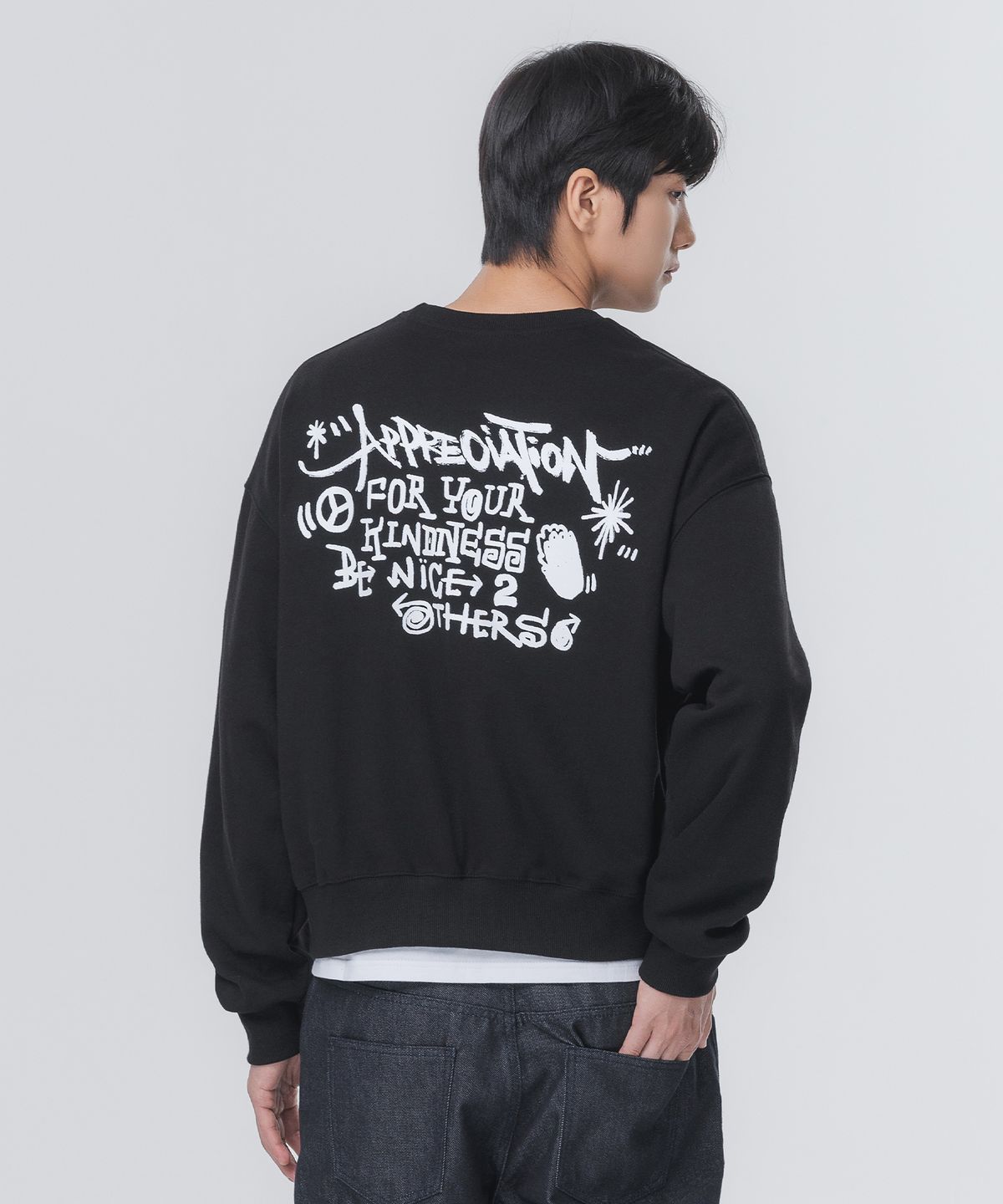 앨빈클로(ALVINCLO) Appreciation 크롭 맨투맨 MAR312 (2 COLOR)
