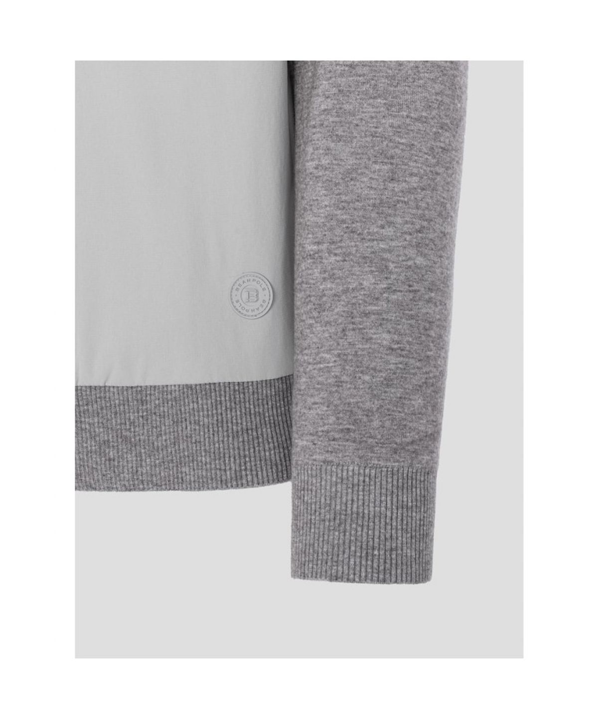빈폴골프(BEANPOLE GOLF) 남성 우븐 하이브리드 니트 반집업 - 그레이