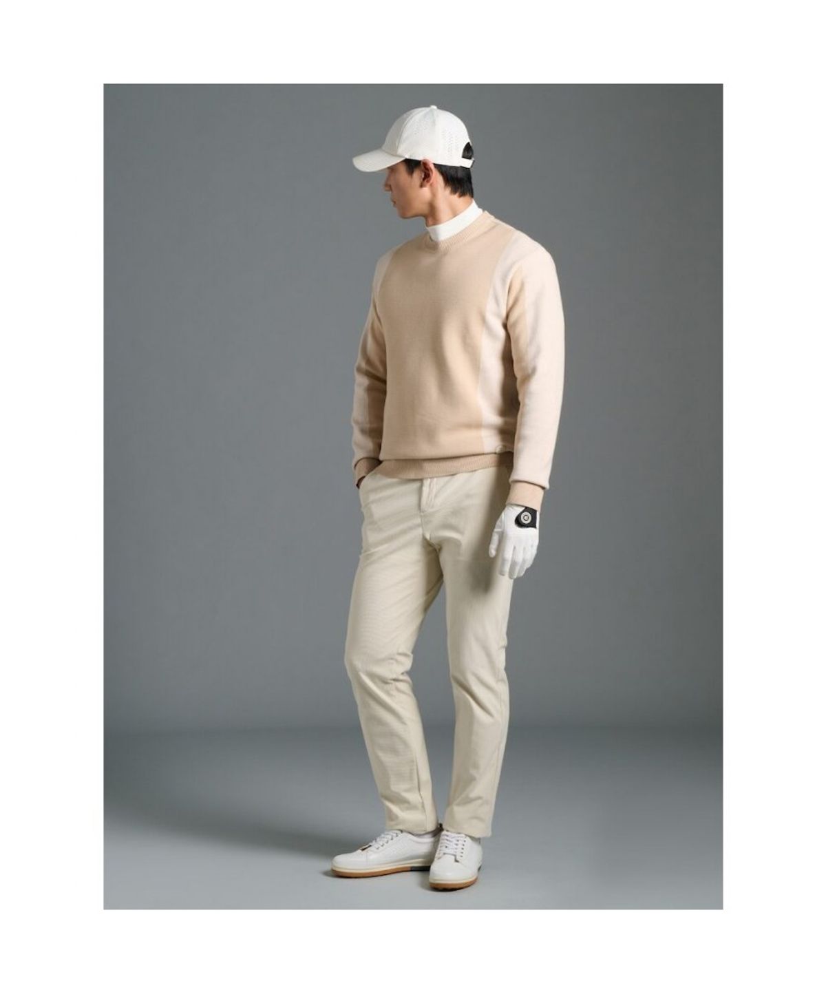 빈폴골프(BEANPOLE GOLF) 남성 사이드 스트라이프 패턴 풀오버 - 베이지