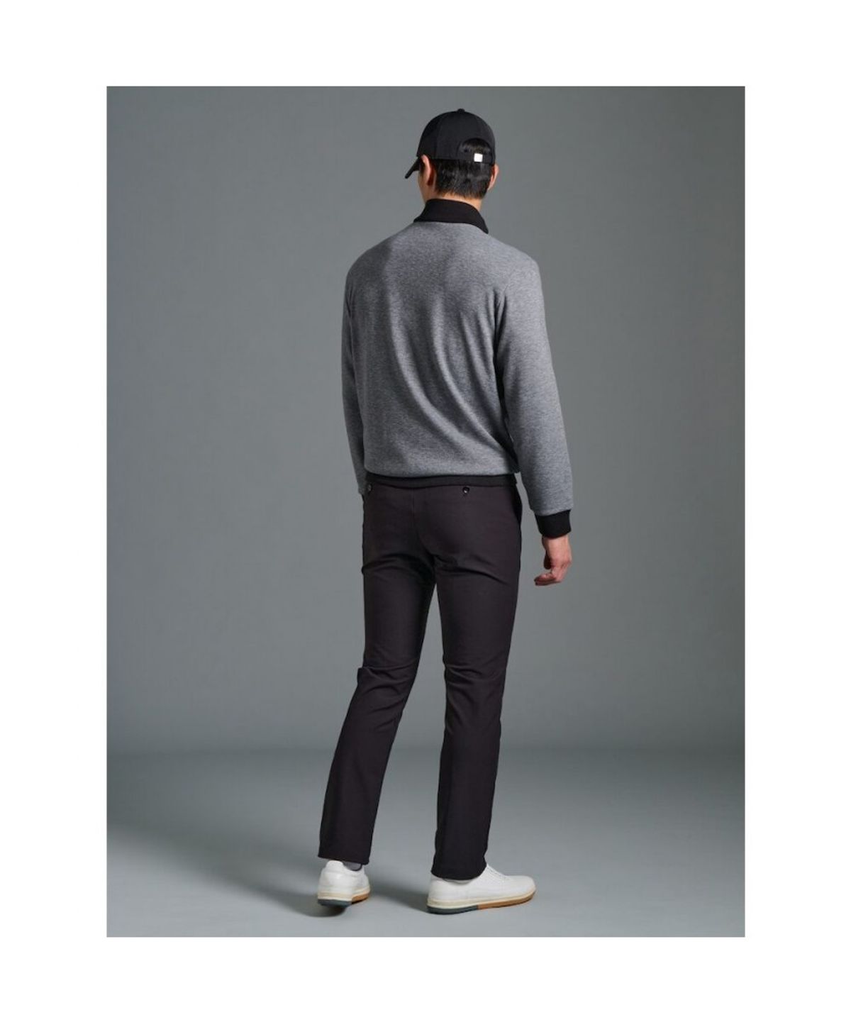 빈폴골프(BEANPOLE GOLF) 남성 니트라이크 하프 집업 티셔츠 - 애쉬