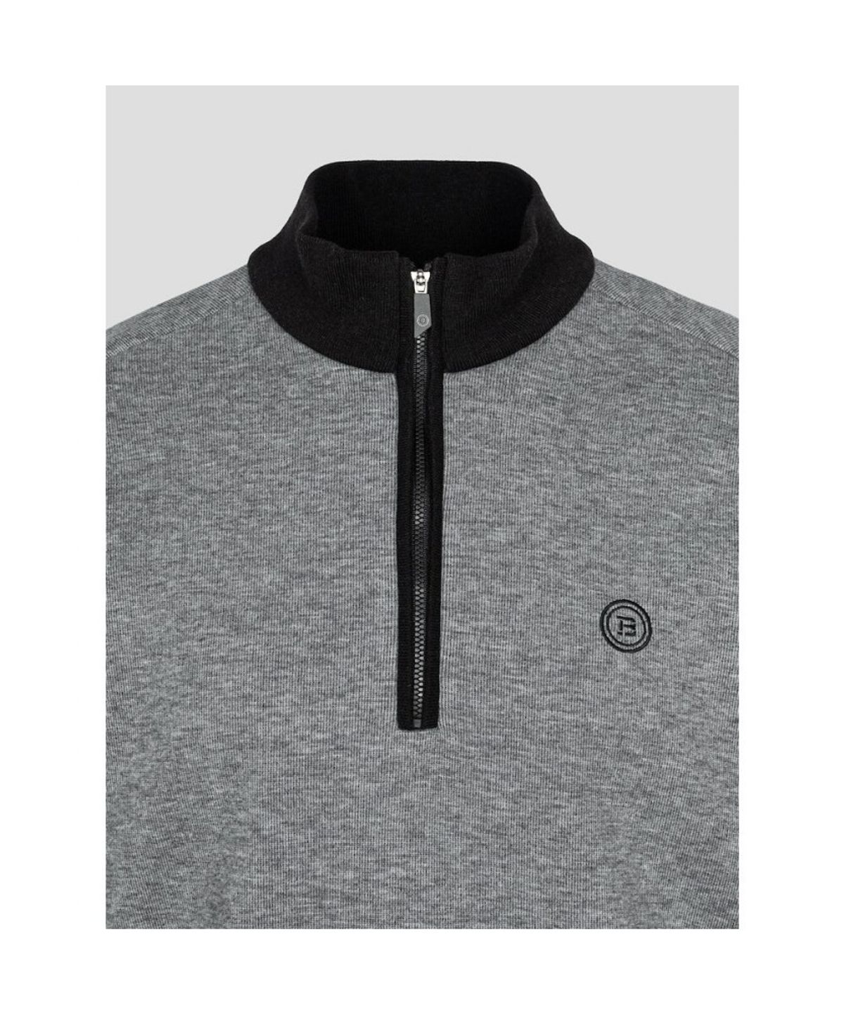빈폴골프(BEANPOLE GOLF) 남성 니트라이크 하프 집업 티셔츠 - 애쉬