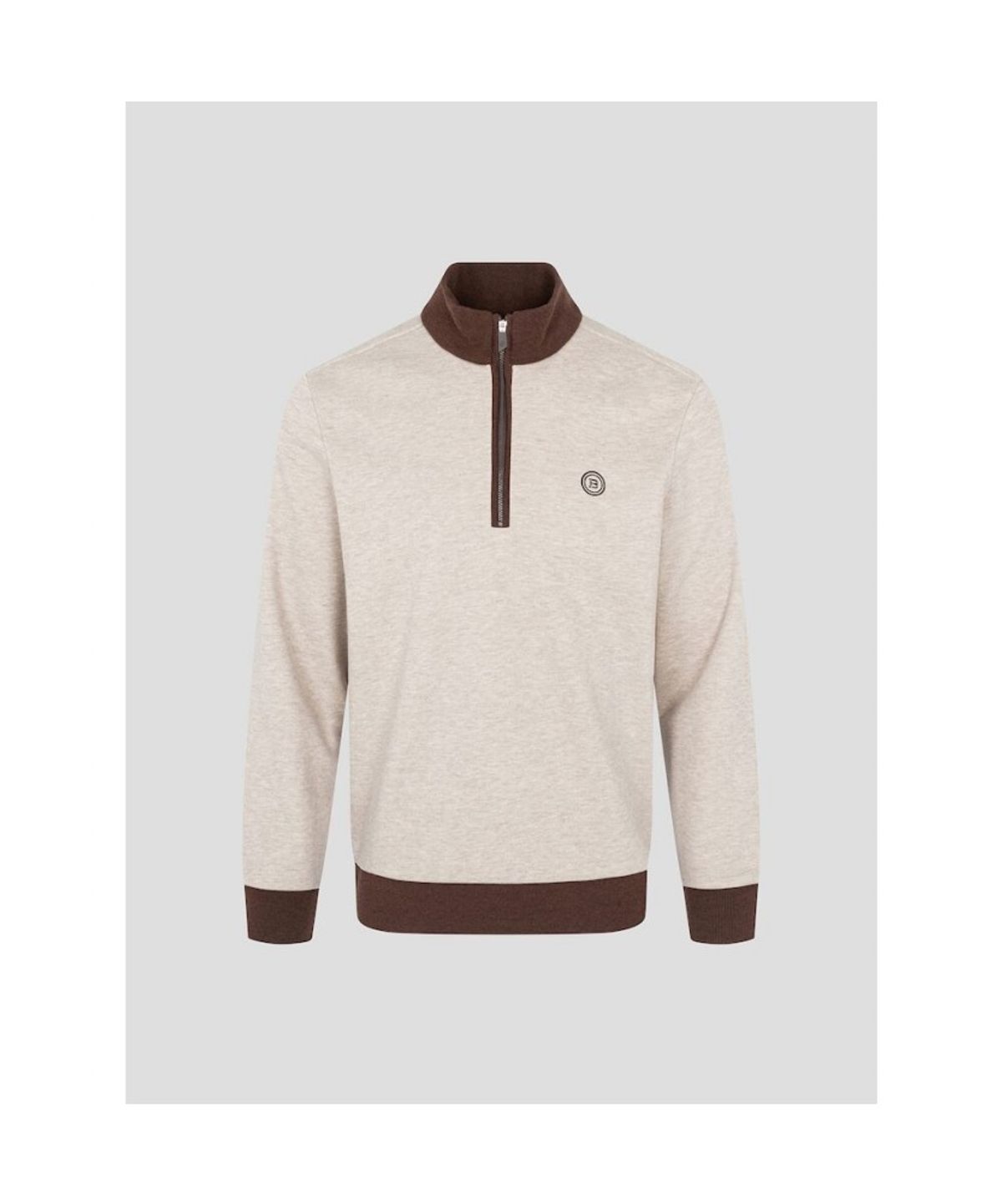 빈폴골프(BEANPOLE GOLF) 남성 니트라이크 하프 집업 티셔츠 - 베이지