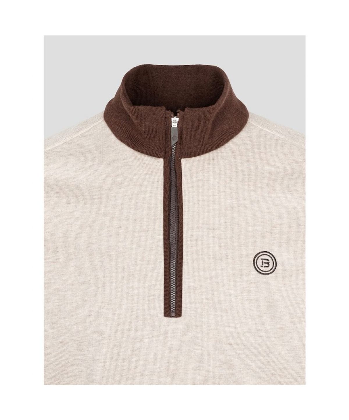 빈폴골프(BEANPOLE GOLF) 남성 니트라이크 하프 집업 티셔츠 - 베이지