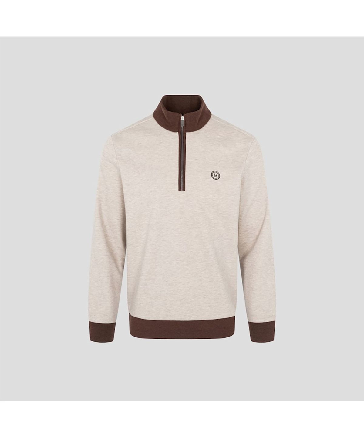 빈폴골프(BEANPOLE GOLF) 남성 니트라이크 하프 집업 티셔츠 - 베이지