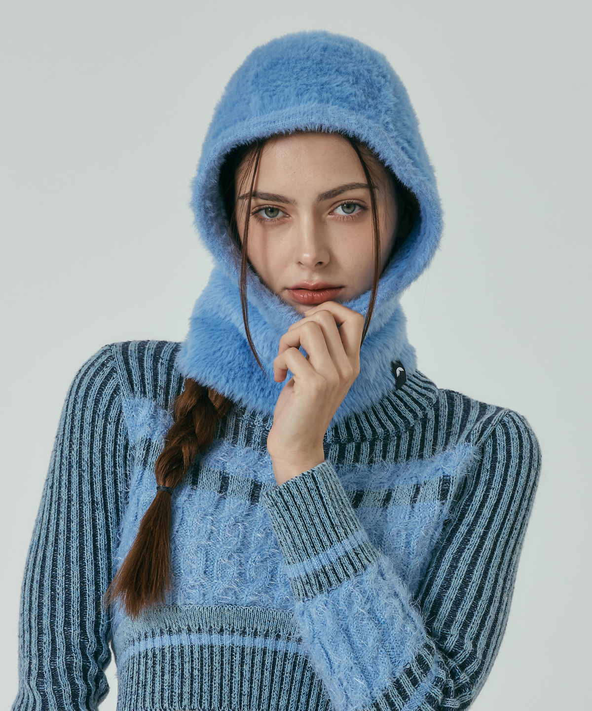 산로(SANRO) [UNISEX] 플러피 플리스 바라클라바 - 스카이블루