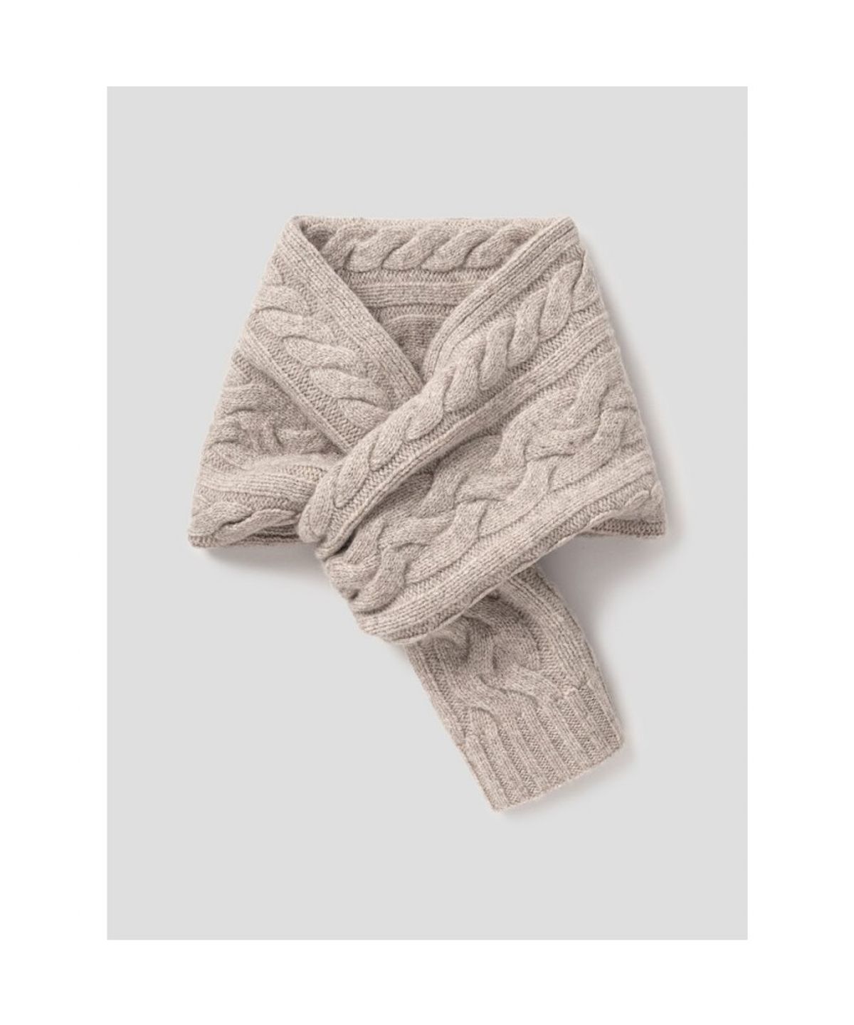 빈폴 액세서리(BEANPOLE ACCESSORY) 울 케이블 숏 머플러 - 베이지