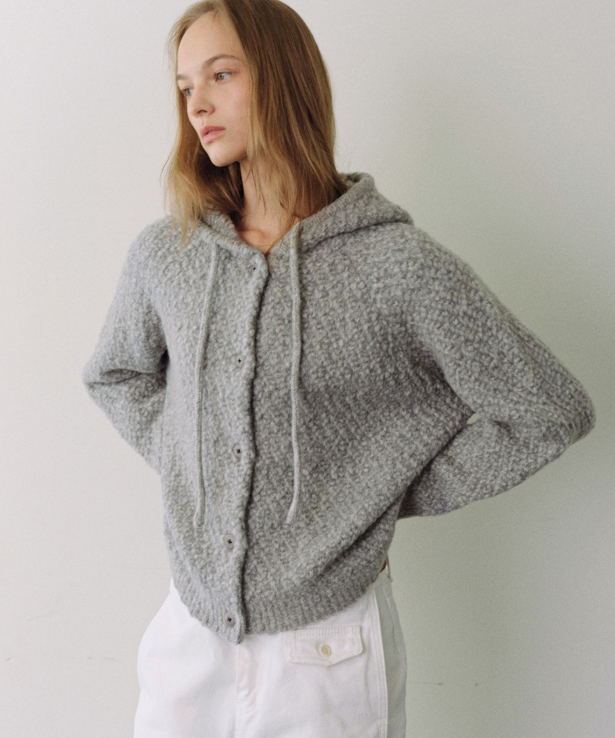 유라고(URAGO) Fluffy hoodie cardigan