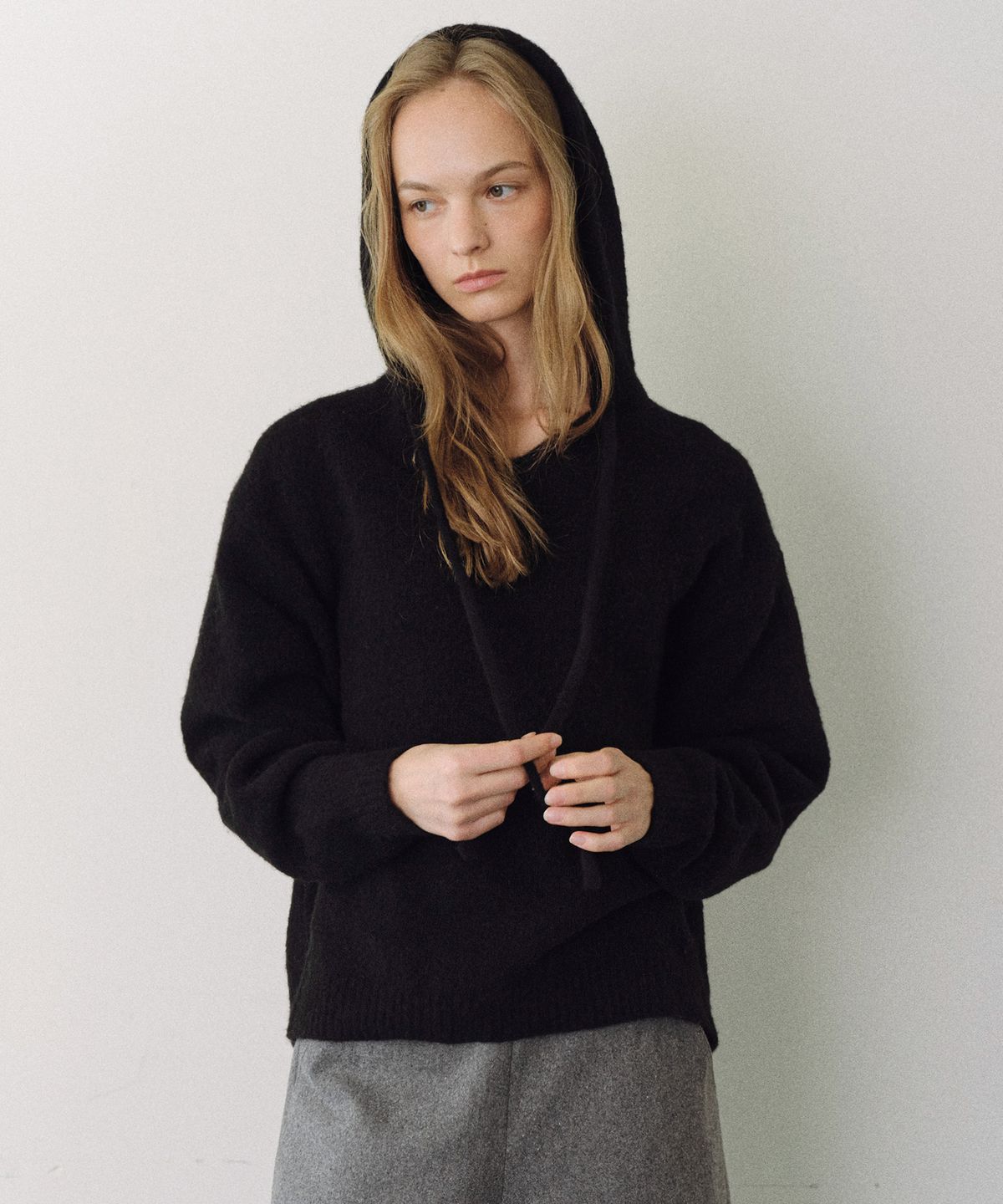 유라고(URAGO) Alpaca hooded knit