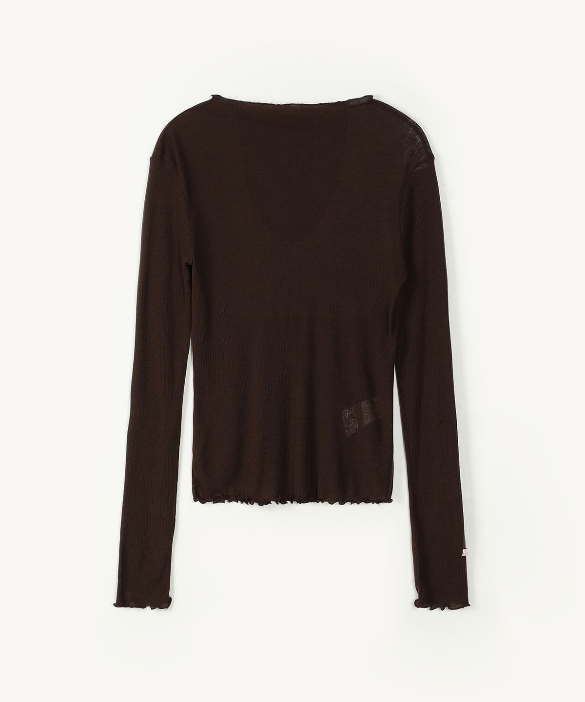 아위(AHWE) WOOL BLENDED TENCEL T-SHIRT_D BROWN