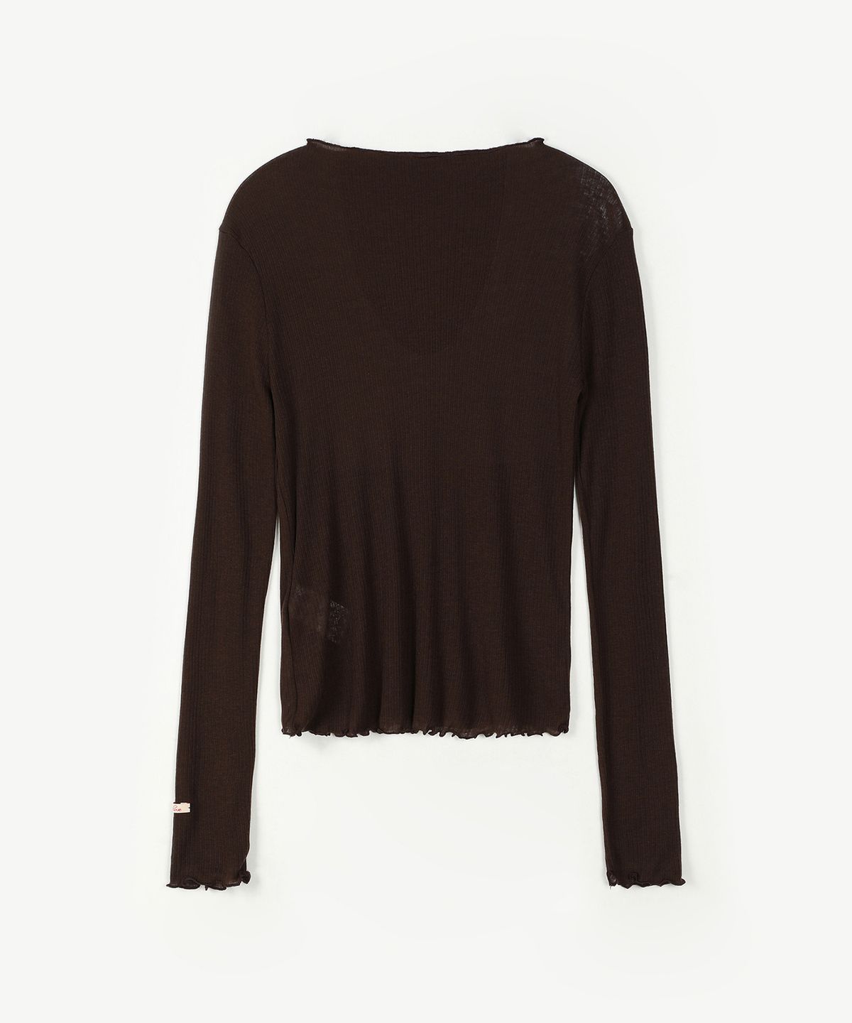 아위(AHWE) WOOL BLENDED TENCEL T-SHIRT_D BROWN