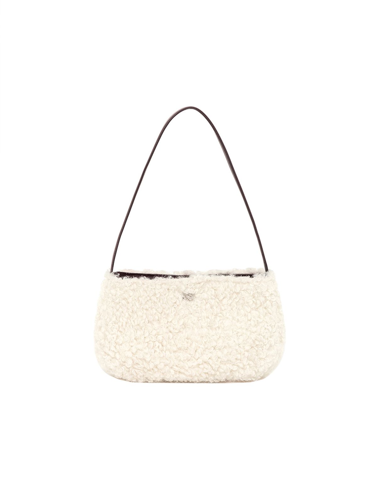 기준(KIJUN) Boucle Fur Shoulder Bag Ivory