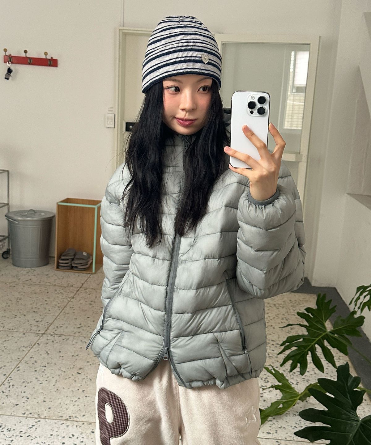 코드그라피(CGP) 경량 후드 패딩_카키