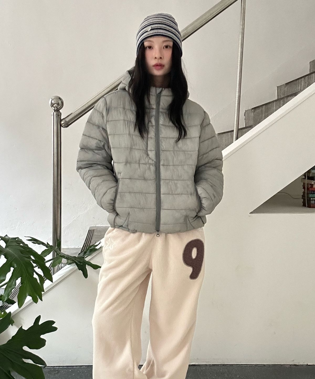 코드그라피(CGP) 경량 후드 패딩_카키