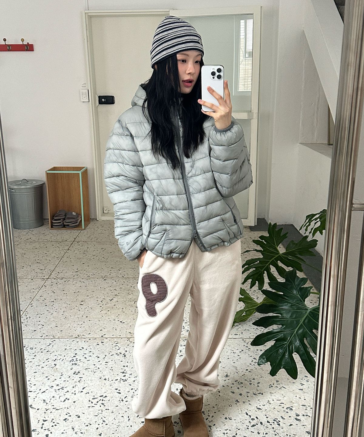 코드그라피(CGP) 경량 후드 패딩_카키