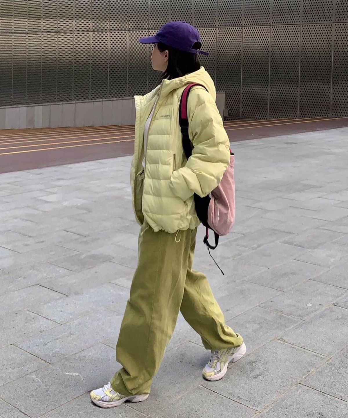 코드그라피(CGP) 후드 경량 패딩 점퍼_라임 옐로우