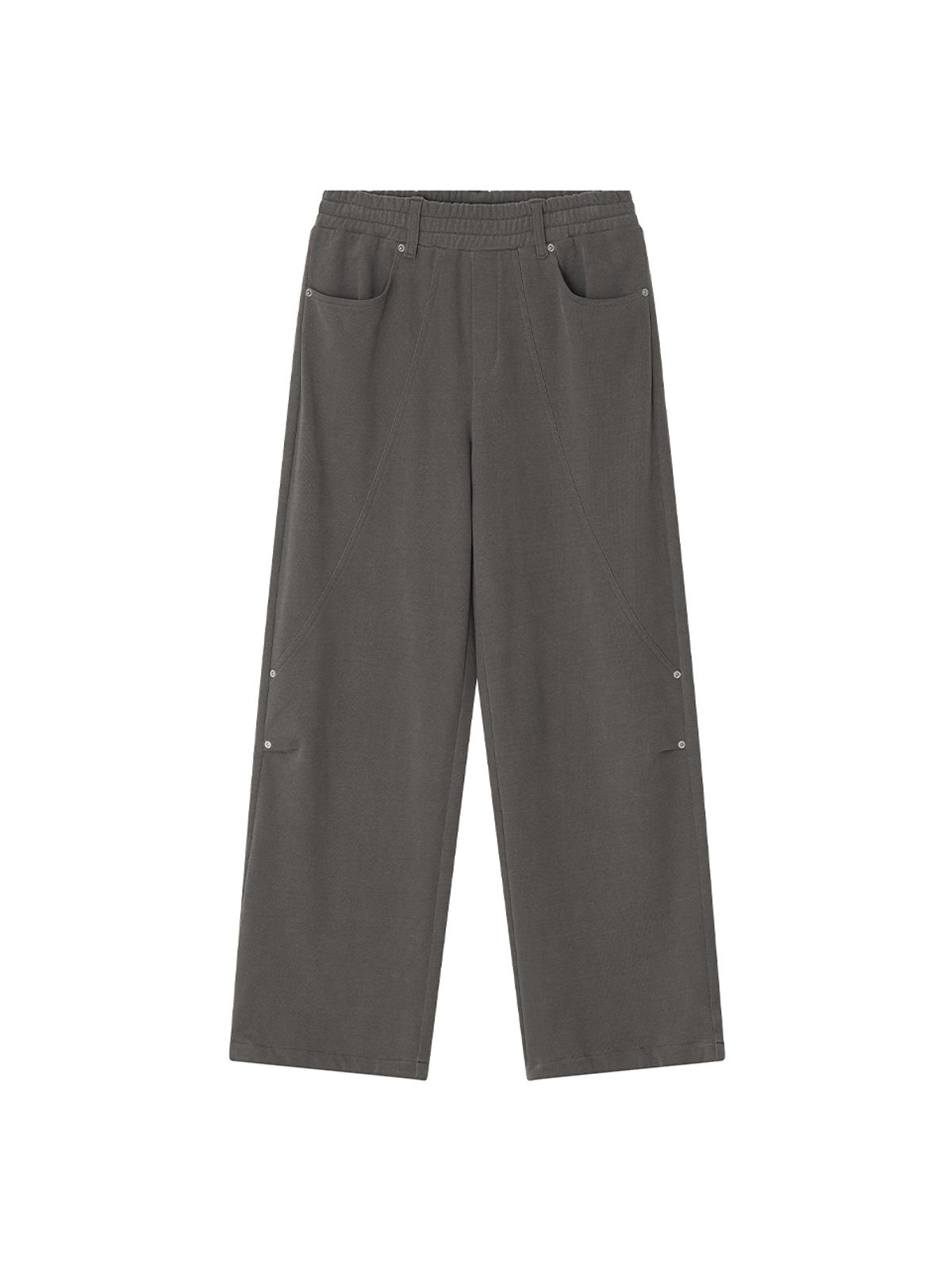 기준(KIJUN) Panel Line Sweat Pants Charcoal Brown