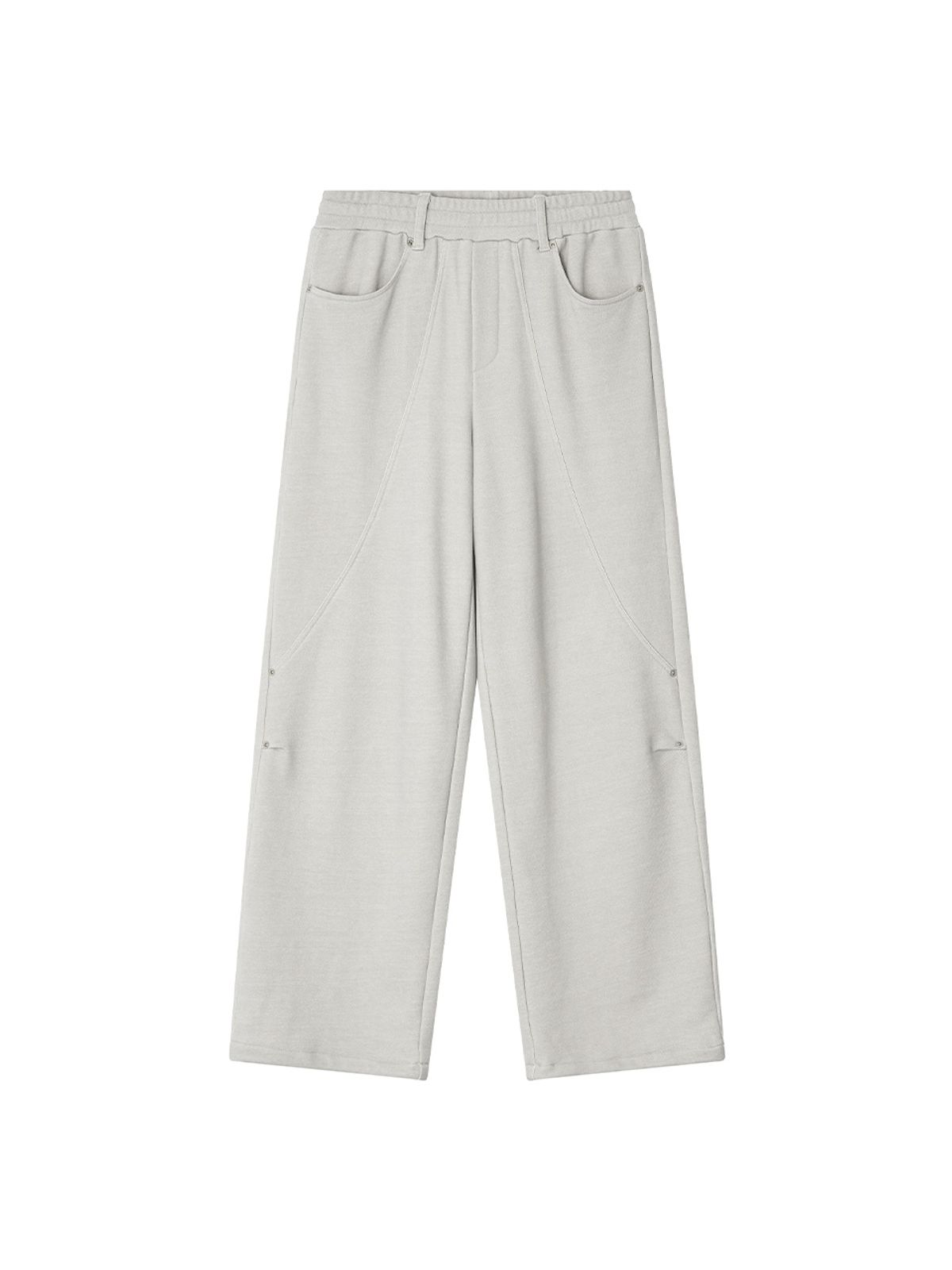 기준(KIJUN) Panel Line Sweat Pants Light Grey