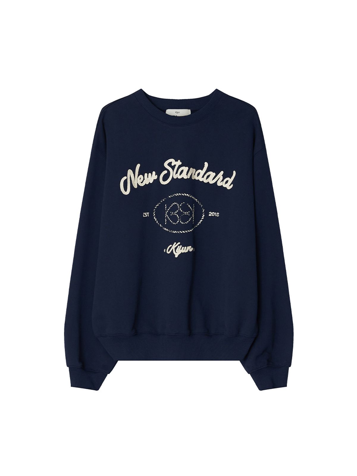 기준(KIJUN) Heart Emblem Sweatshirt Navy