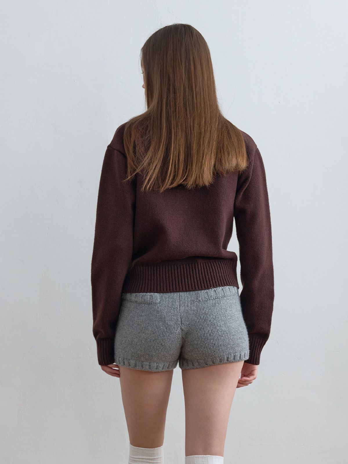 기준(KIJUN) Signature Logo Knit Brown