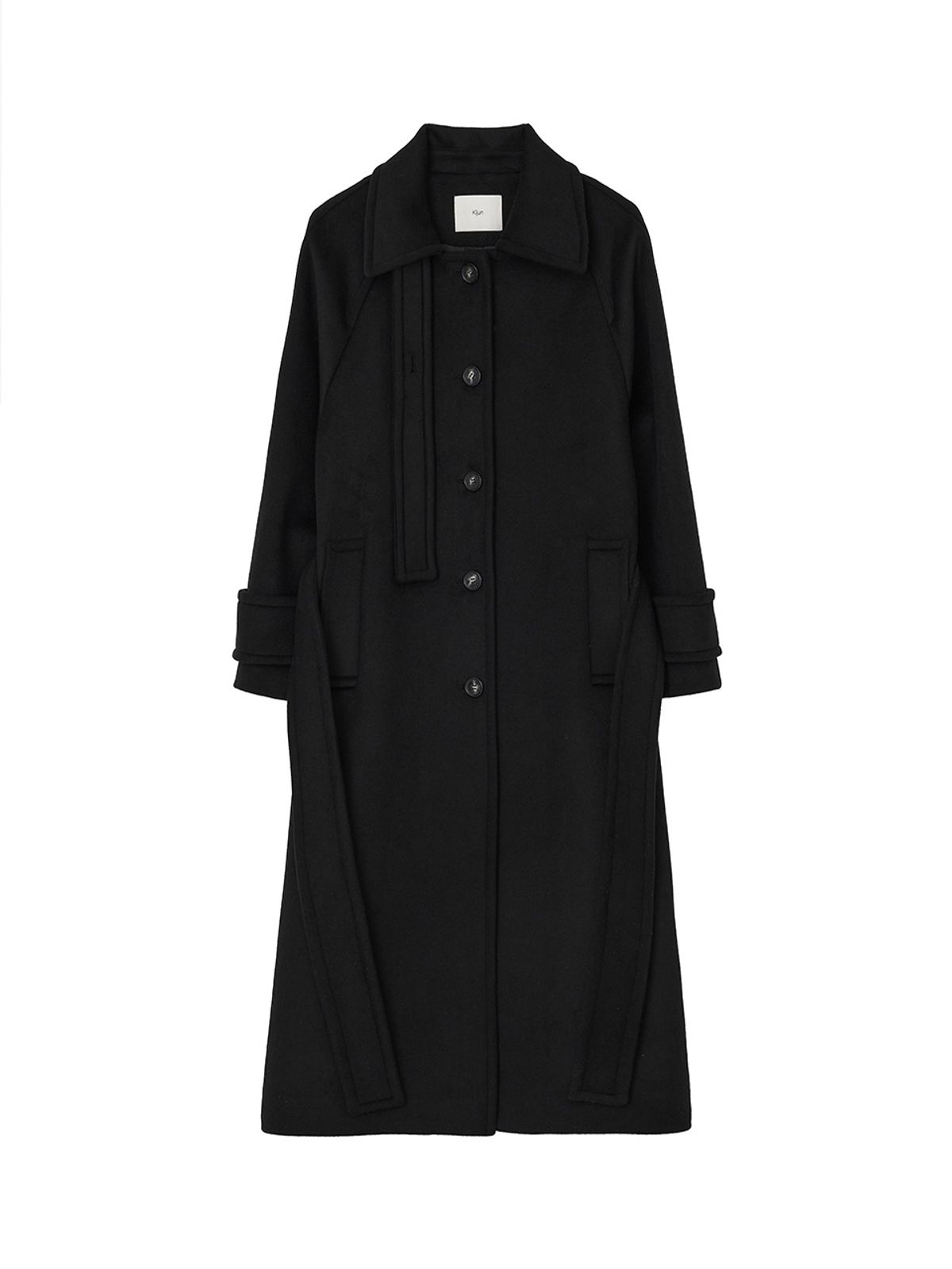 기준(KIJUN) Wool Balmacaan Coat Black