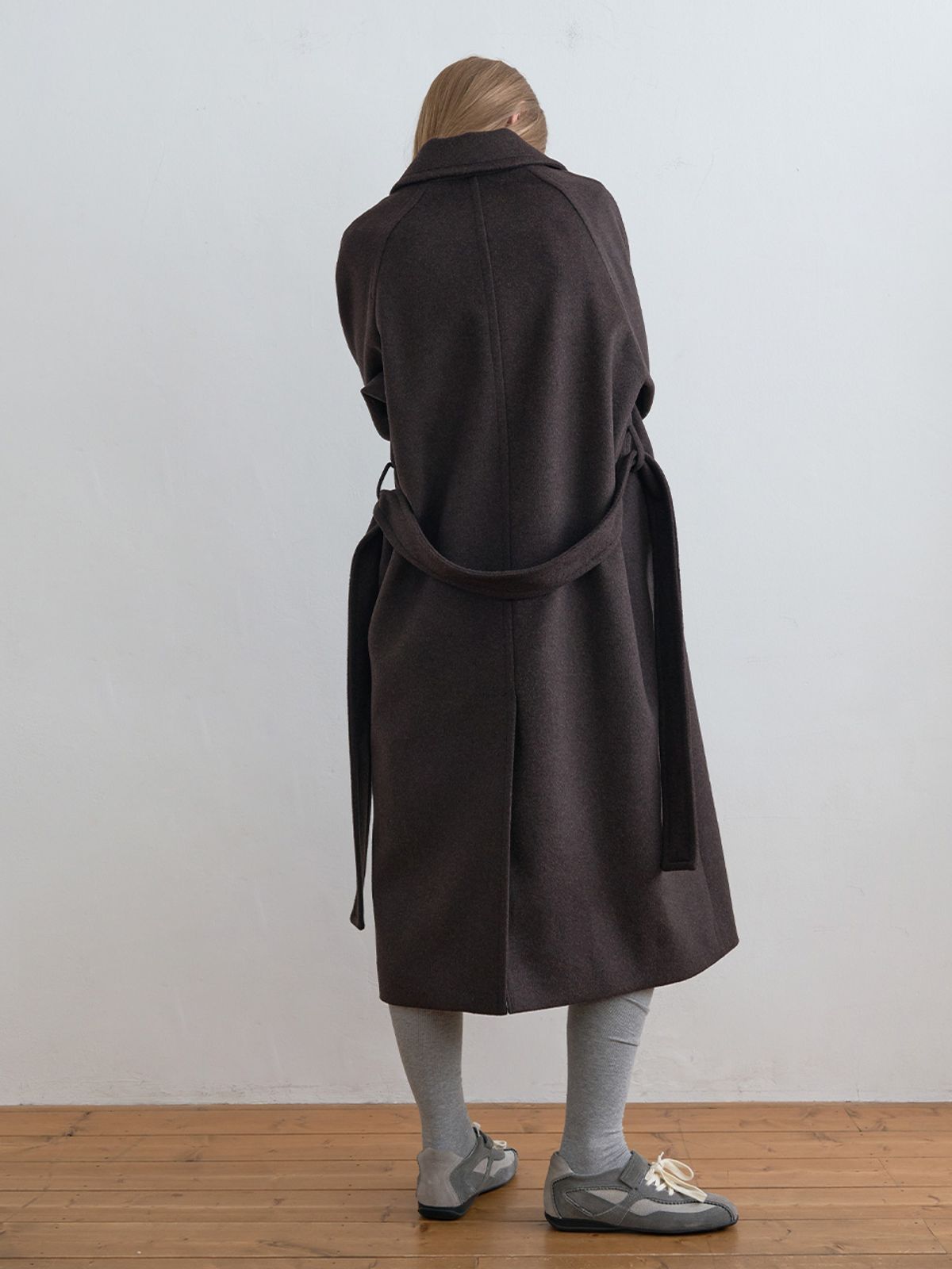 기준(KIJUN) Wool Balmacaan Coat Dark Brown