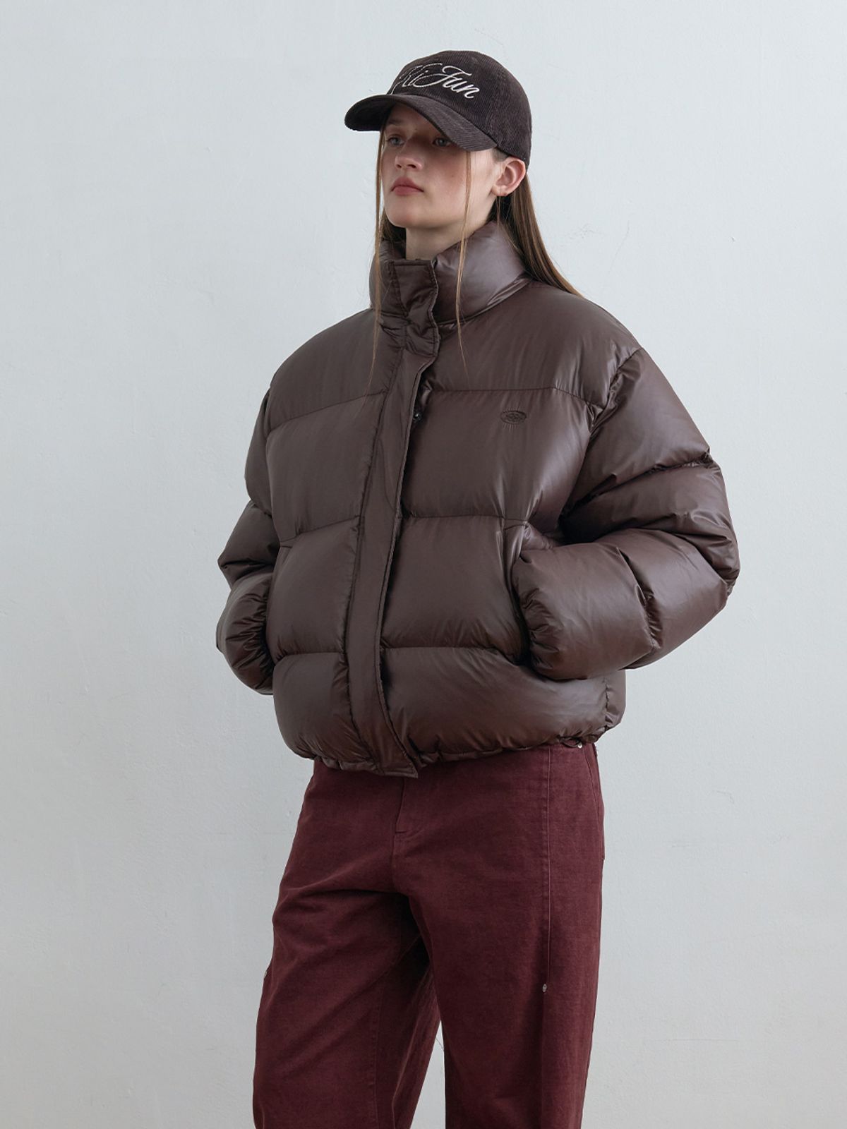 기준(KIJUN) Soft Glow Puffer Jacket Brown